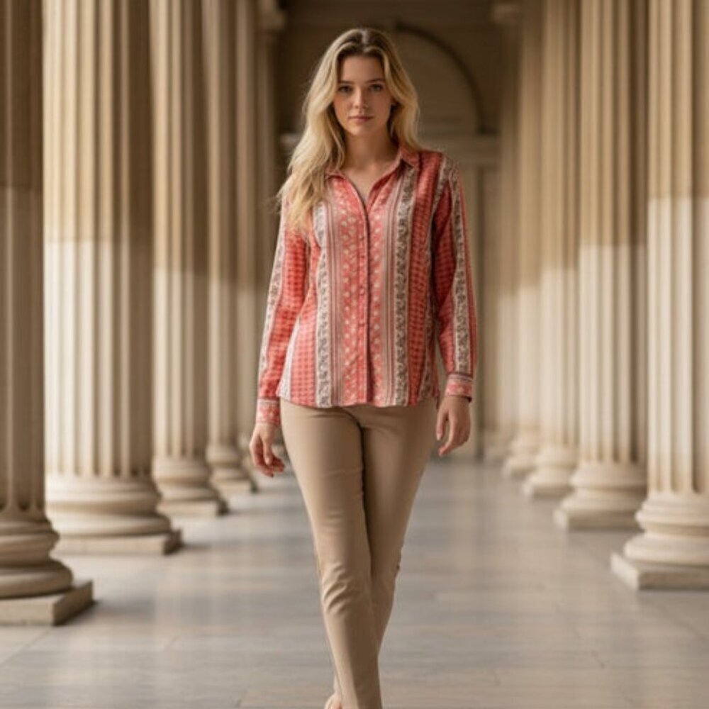 MULTI ORANGE BLOUSE
